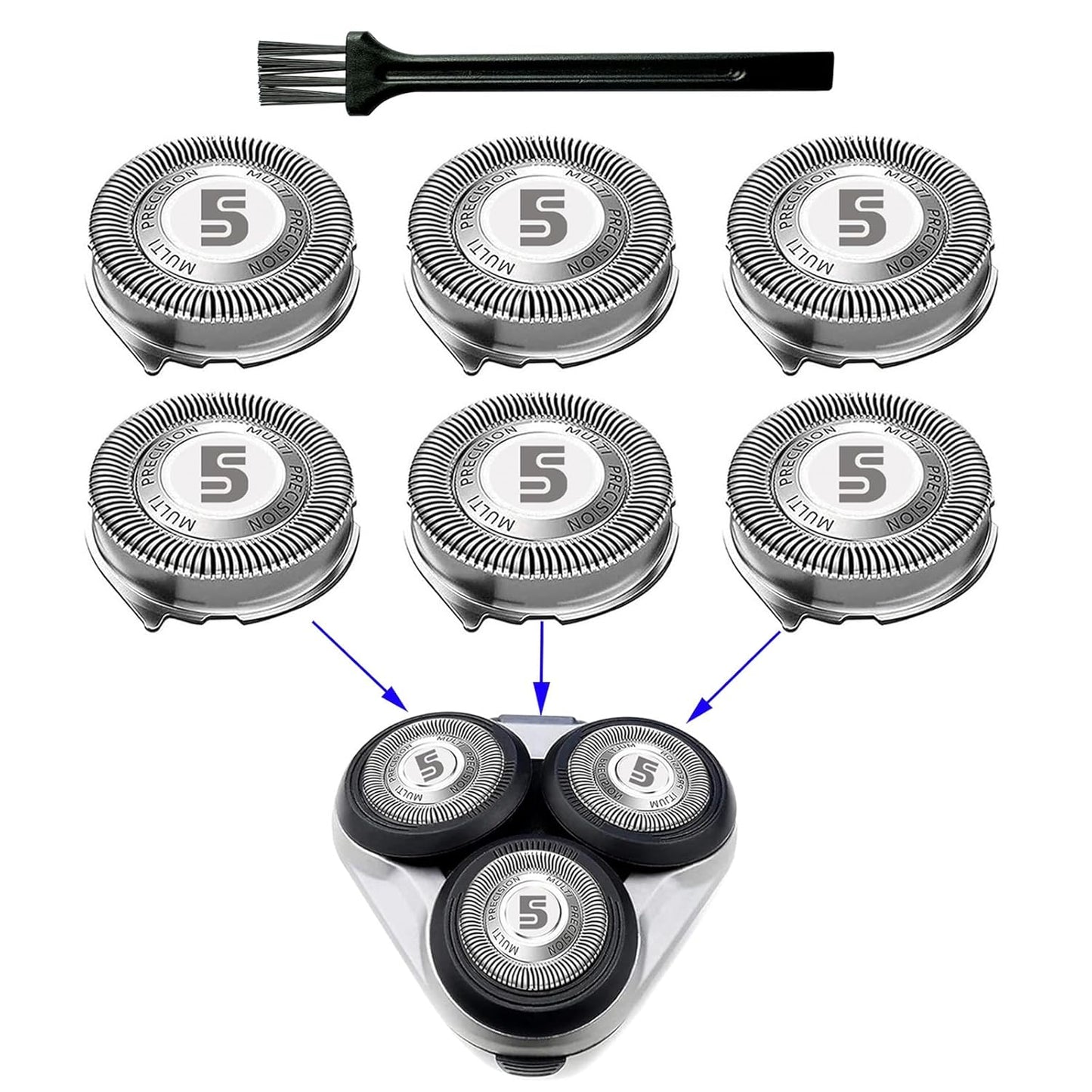 Philips Norelco SH50 Replacement Blades - Compatible Heads for Series 5000 Electric Shavers | 6-Pc Pack