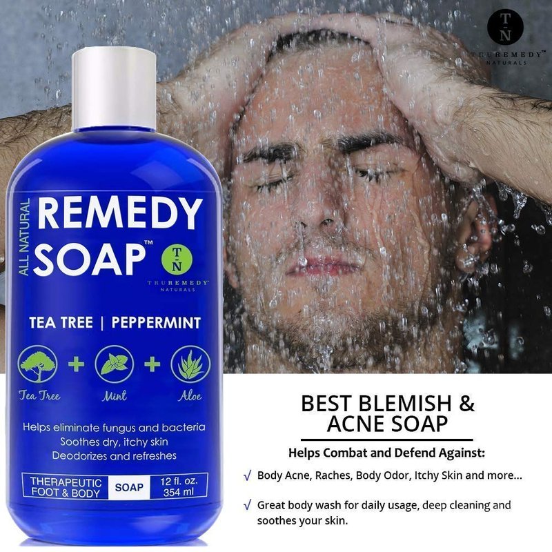 Tea Tree Oil Body Wash & Foot Soak Set - Epsom Salt Mint | Relieves Body Odor, Athlete’s Foot, Skin Irritations