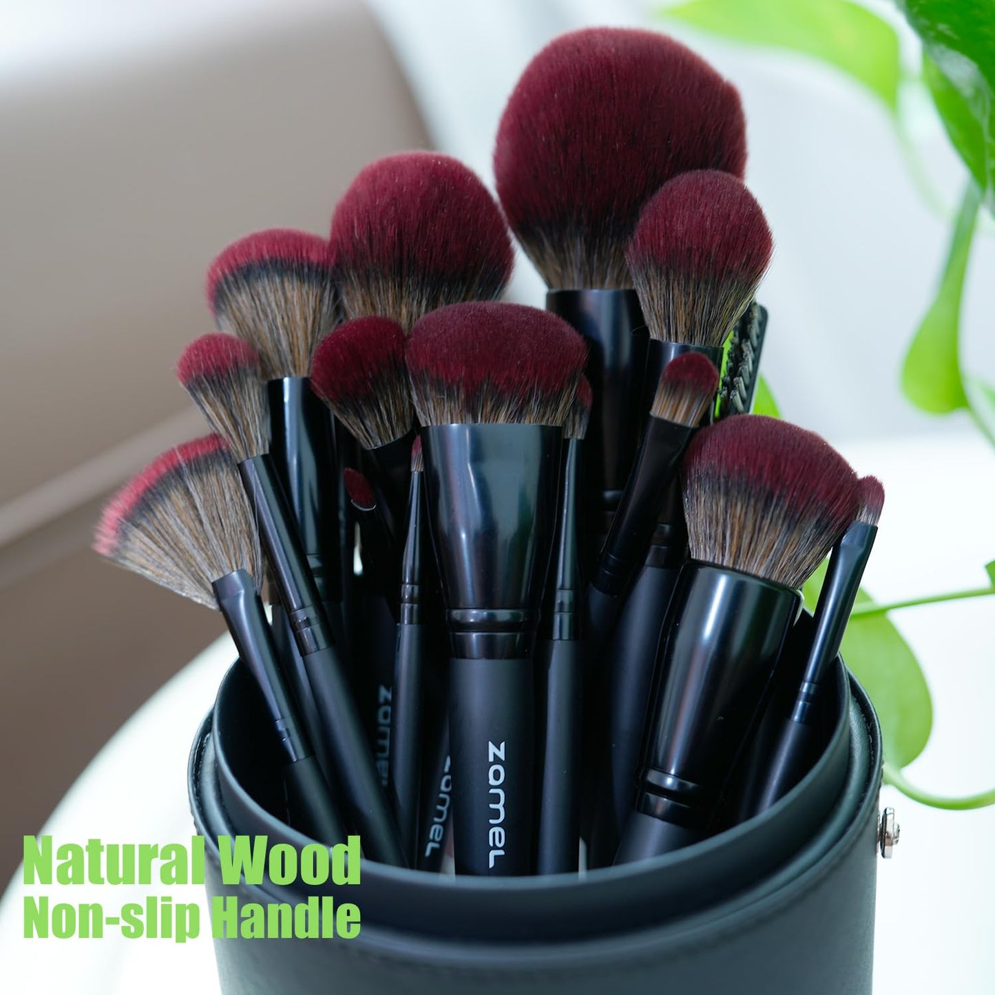 ZAMEL 26Pcs Black labeled Makeup Brushes Set Professional,Full Face ULTRA SOFT Hair Makeup Brush Set Contains large powder Foundation Ultimate Blending Make up Brush set Blush Concealers Eyeshadow