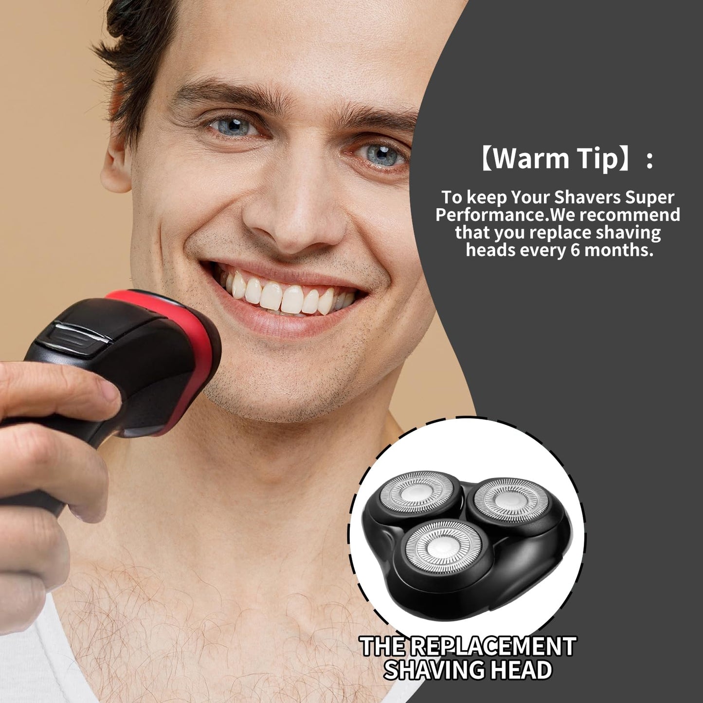 Universal Rotary Replacement Shaver Head for Remington Shaver,Black