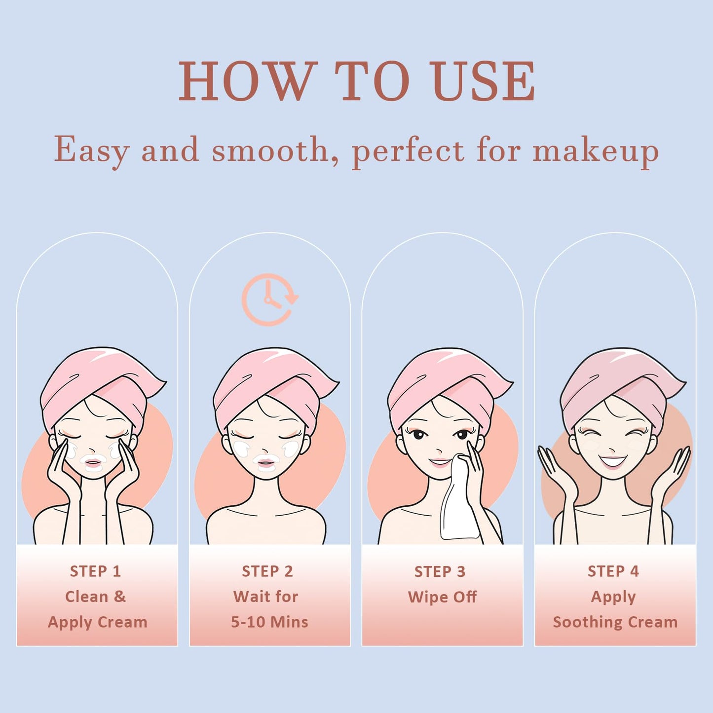 Facial Hair Removal Cream Kit for Women Face, Painless Soothing Hydrating Facial Depilatory Cream, 4 Min Flawless Upper Lip, Chin Fine Hair Remover, Sensitive Skin Hair Removal At Home