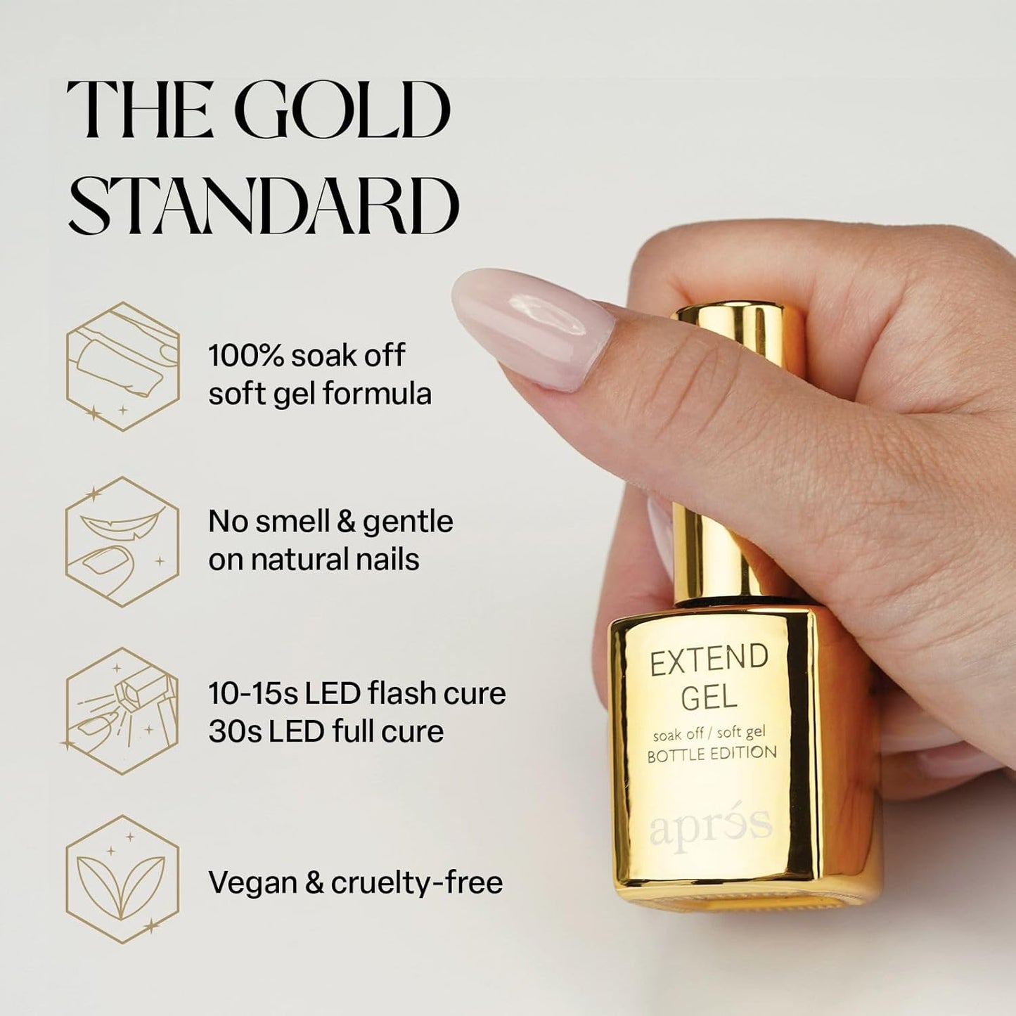 APRÉS Gel-X® Nail Extension Kit - Gold Extend Gel, pH Bonder & Non-Acidic Primer | 15 ml Set