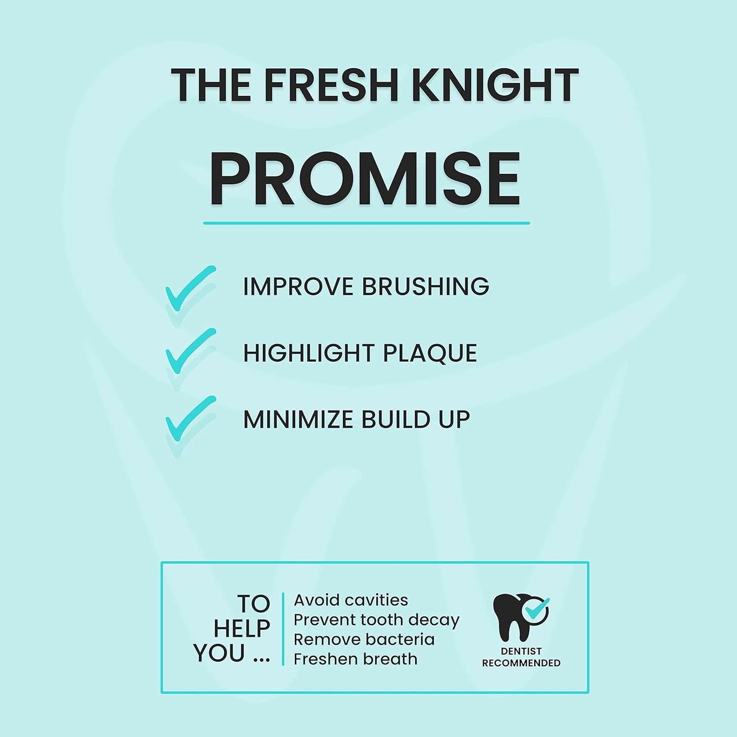 Fresh Knight Plaque Disclosing Tablets - Dental Tablets for Kids & Adults | 36 Count, Promotes Healthy Teeth-Brushing Habits