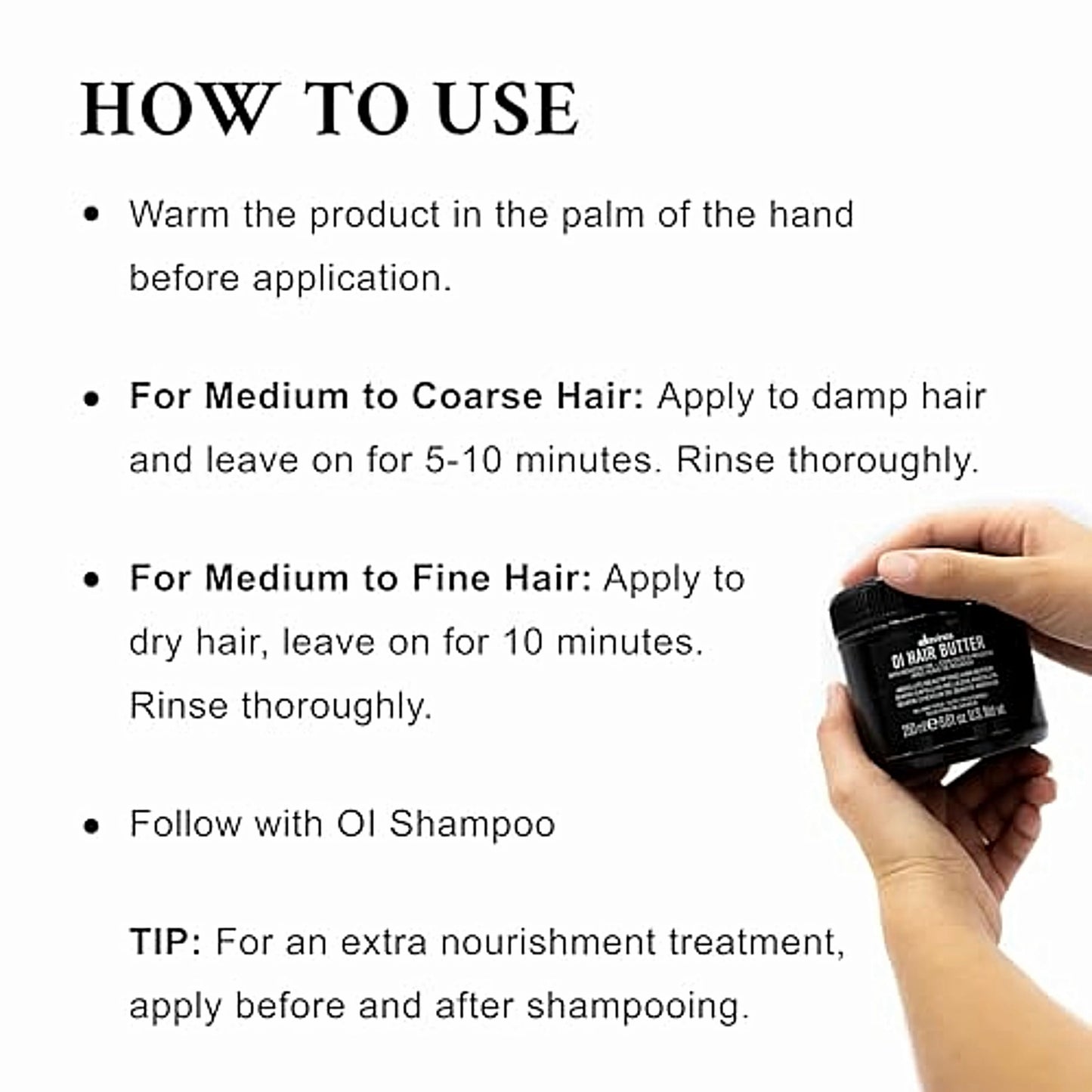 Davines OI Hair Butter, Deeply Nourishing Antioxidant Mask for All Hair Types - Hydrating Treatment Controls Frizz & Adds Instant Shine with Roucou Oil - Restores Softness & Body, 8.45 Fl Oz