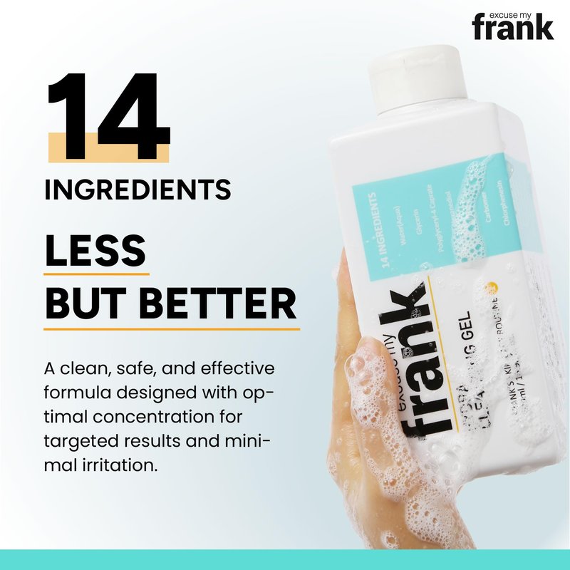 Excuse My Frank Hydra Cleansing Gel – Hydrating Facial Cleanser for Men & Women, Korean Skincare, Daily Face Wash for Sensitive Skin, Vegan & Cruelty-Free (2 Pack)