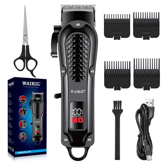 WAIKIL Hair Clippers Professional Cordless for Men, Barber Clippers for Hair Cutting Kit,Rechargeable Haircut Machine for Family,Wireless LCD Display Hair Trimmers Set