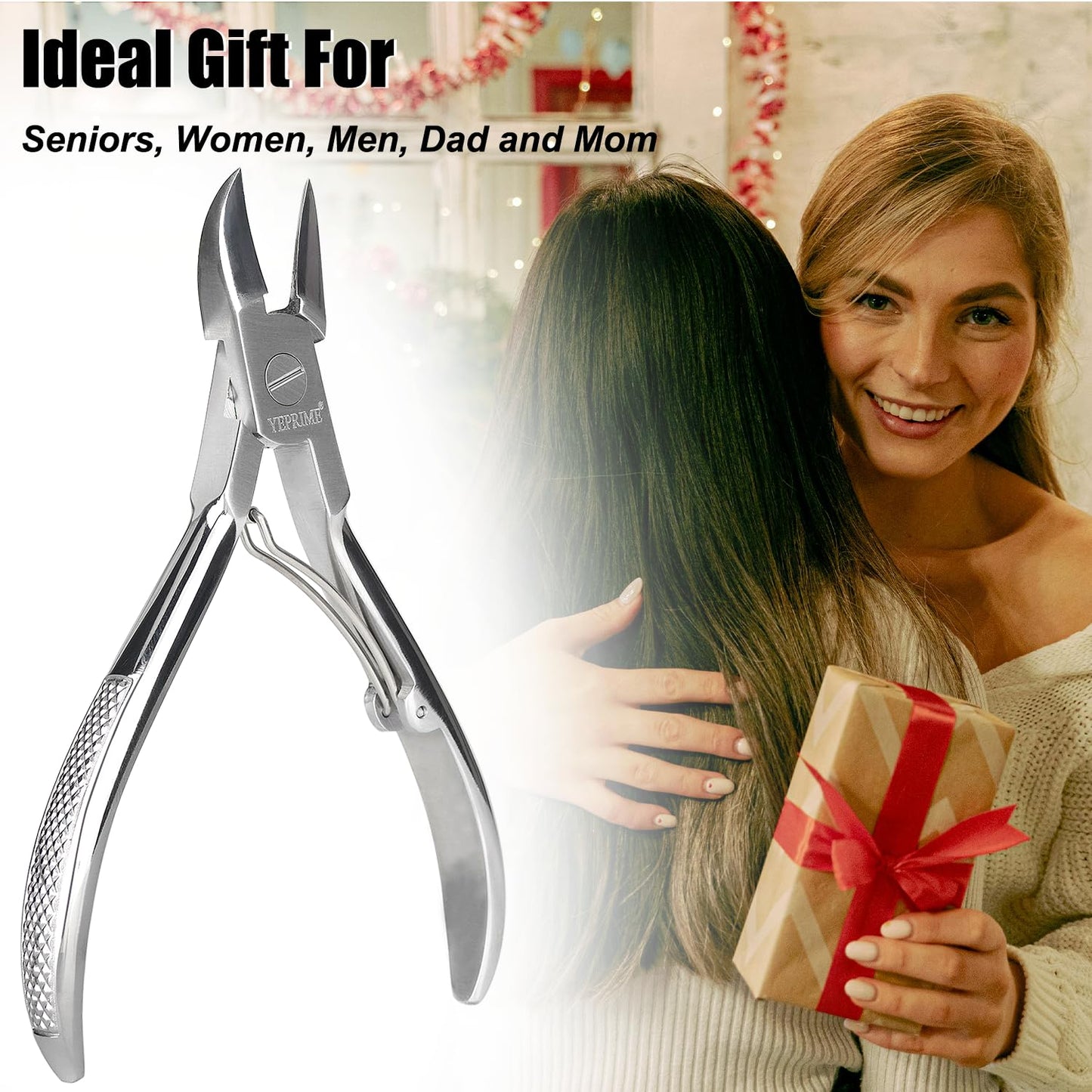 YEPRIME Toenail Clippers for Thick and Ingrown Nails, Curved Blade