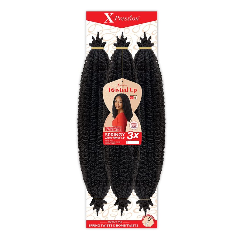 Outre Crochet Braids X-Pression Twisted Up 3X Springy Afro Twist 24" (3-pack, 4)