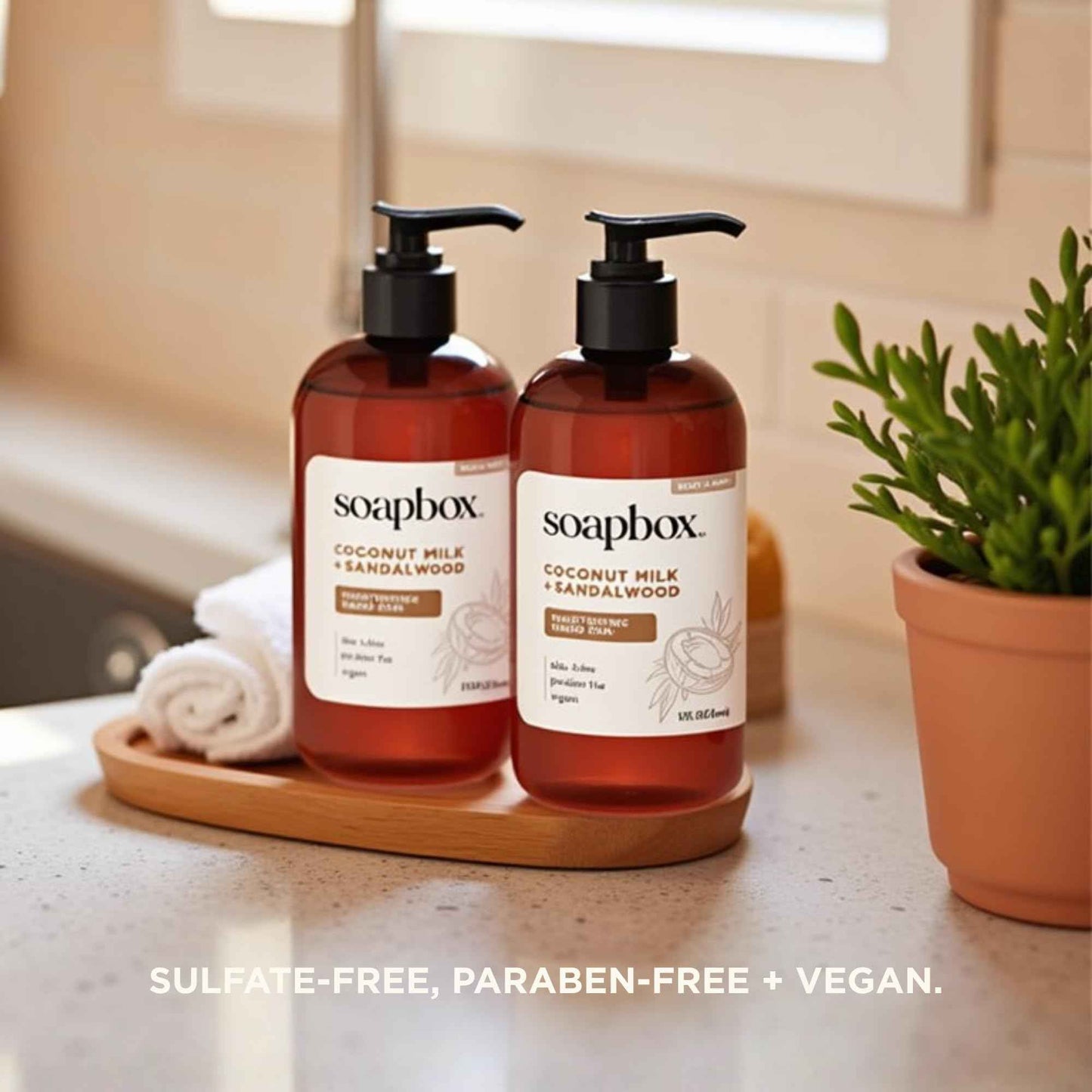 Soapbox Liquid Hand Soap, Coconut Milk & Sandalwood, Gentle & Moisturizing Hand Wash for Kitchen and Bathroom, Vegan & Cruelty Free Scented Hand Soap 12 Ounce Pump Bottles (Pack of 3)