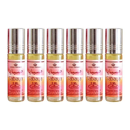 Al Rehab Sabaya Concentrated Perfume Rollerball For Unisex, 6 Ml/0.20 Oz (Pack Of 6)