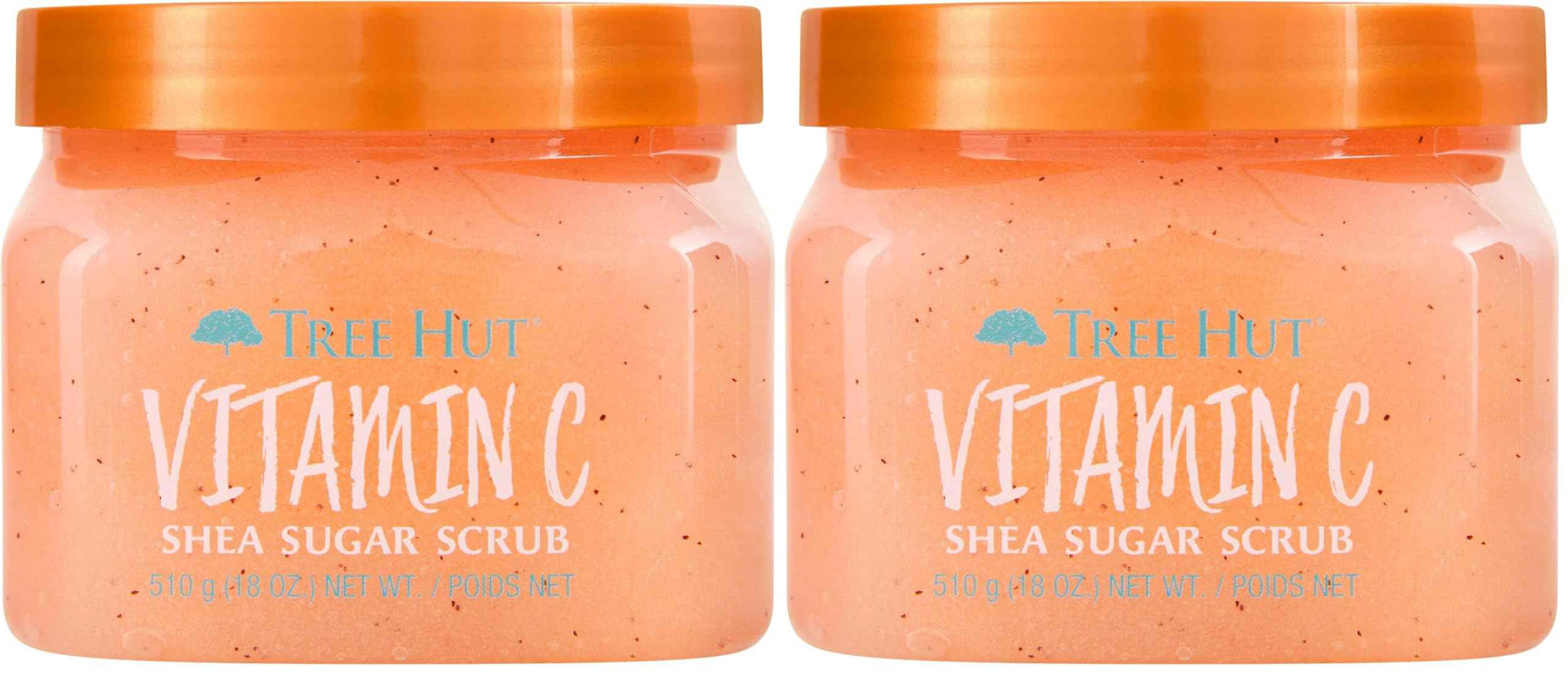 Tree Hut Vitamin C Shea Sugar Scrub, 18 oz, Ultra Hydrating and Exfoliating Scrub for Nourishing Essential Body Care (Pack of 2)