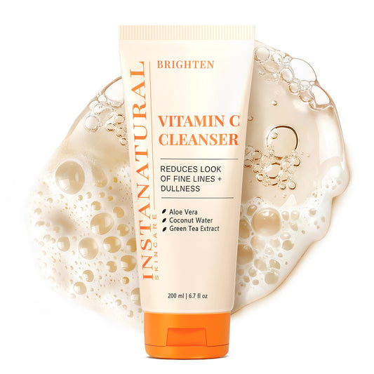 InstaNatural Vitamin C Fan Favorites Cleanser and Moisturizer Kit, Brightens, Reduces the Look of Fine Lines and Uneven Texture, with Aloe Vera and Botanical Extracts
