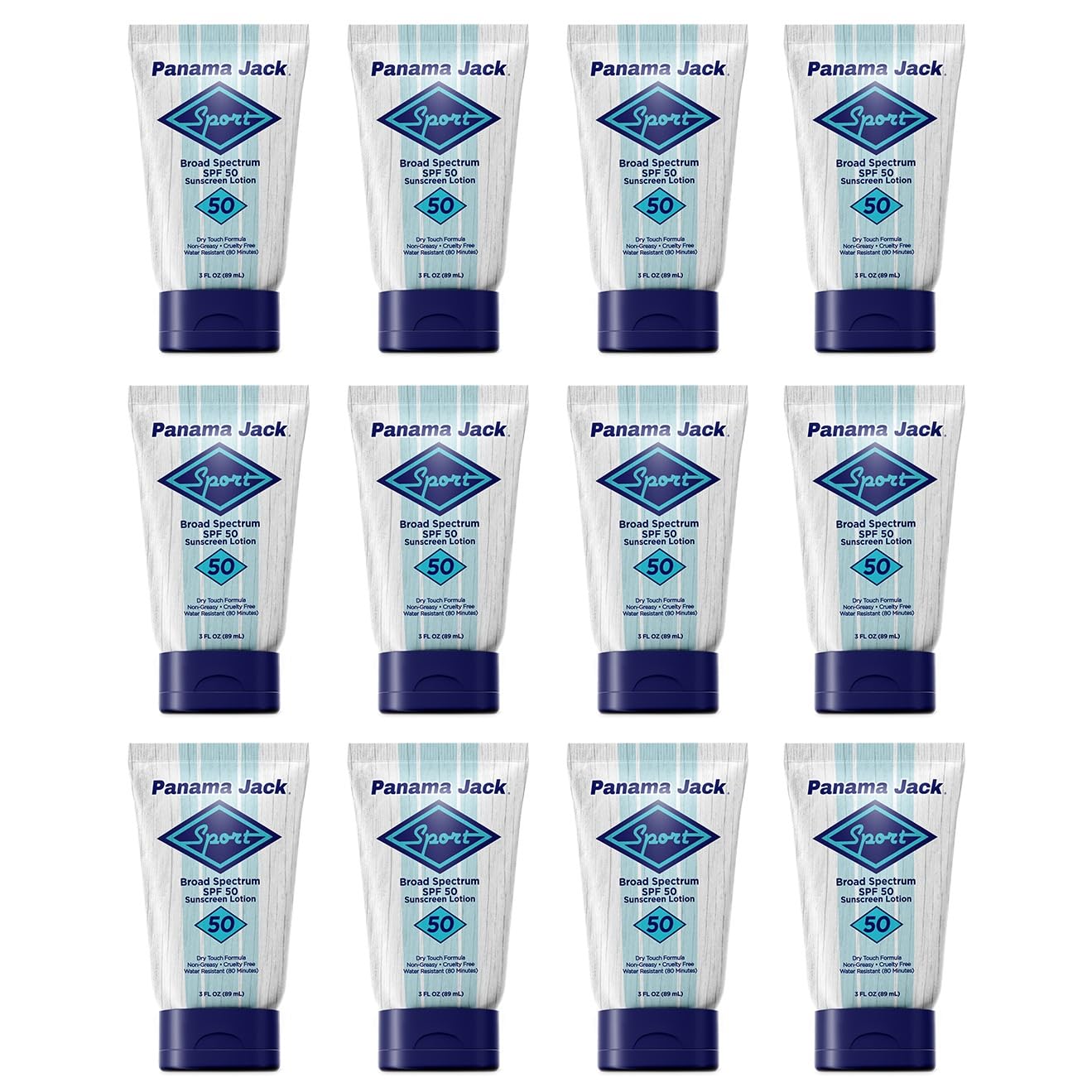 Panama Jack Sport Sunscreen Lotion - SPF 50, Broad Spectrum UVA/UVB Protection, Non-Greasy, PABA, Paraben, Gluten & Cruelty Free, 3 FL OZ (Pack of 2)