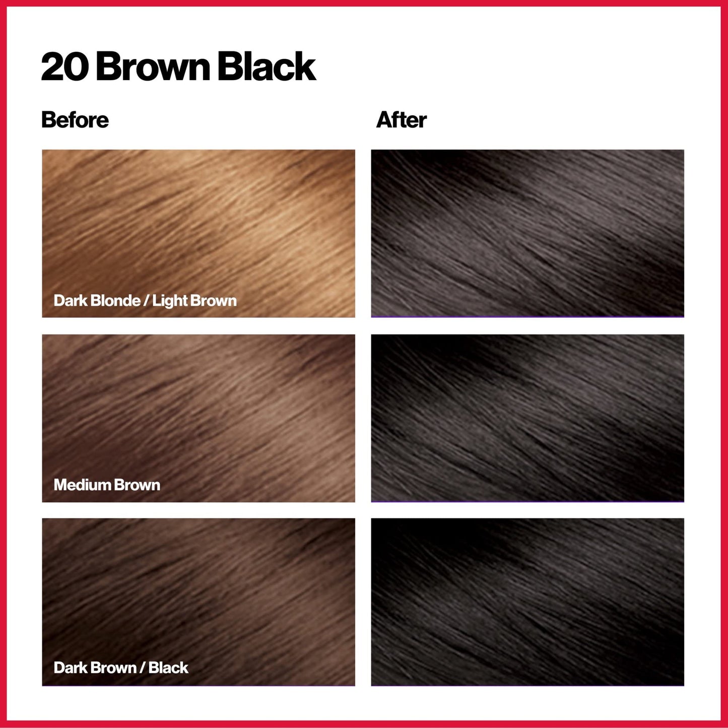 Revlon ColorSilk Hair Color, 20 Brown Black 1 ea (Pack of 9)