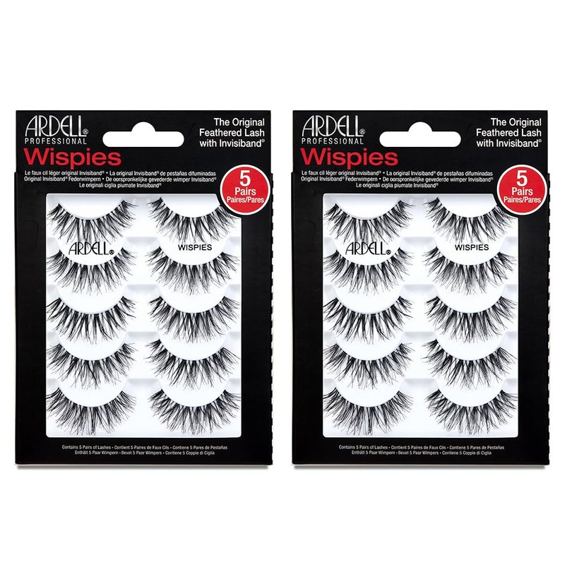 Ardell False Eyelashes Wispy Lashes, Easy Application, Natural Look, Reusable - Black, 2 Pack