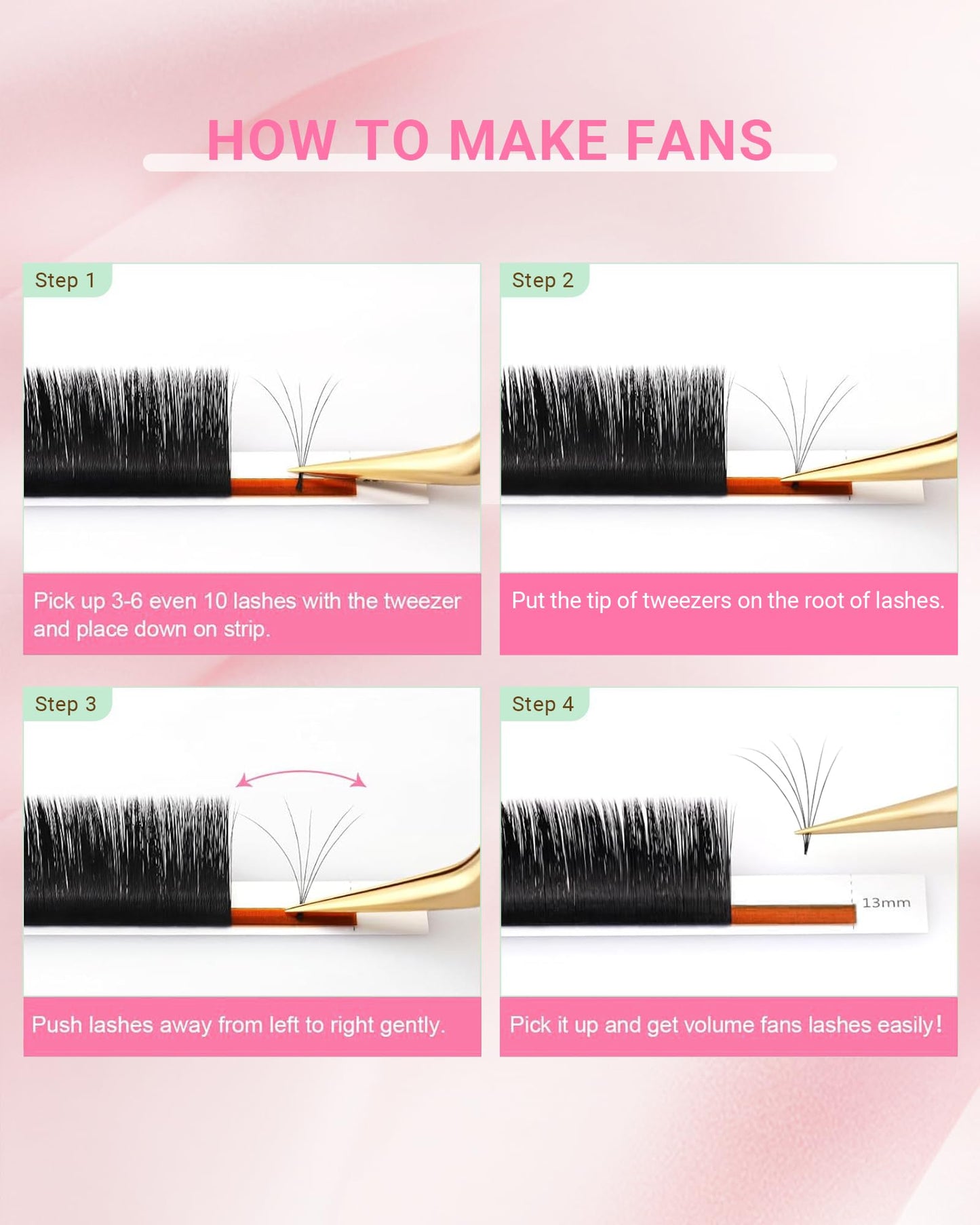 NAGARAKU Easy Fan Eyelash Extensions Volume Lashes 5 Trays in 1 Pack Easy Fanning Pestañas Lash Extension Rapid Blooming Soft Clusters for Beginners Beauty Salon (0.05 D Curl 8-15mm Mix)