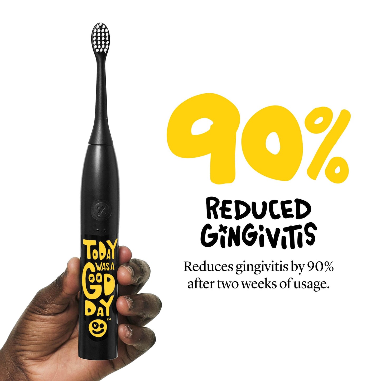 Made by Dentists Sonic X Electric Toothbrush – Rechargeable Kids Sonic Toothbrush, 8X Plaque Removal, 2 Speed Modes, 2-Minute Time, 6 Brush Heads Included, Tweens Ages 7+, Today was A Good Day Edition