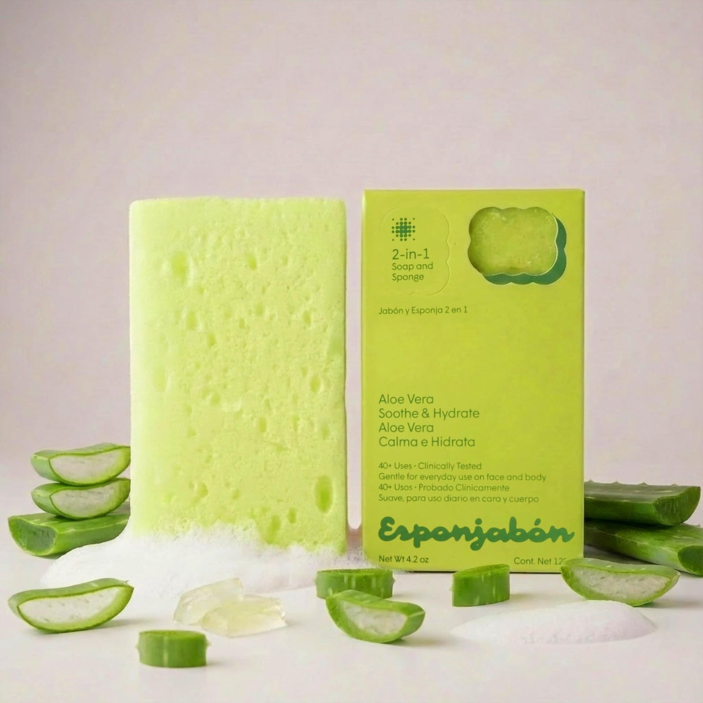 T.Taio Esponjabon Soap Sponge Variety Pack - Shower Scrubber & Bath Wash Scrub - Massage Face - Bathroom Accessories - Mother of Pearl, Aloe Vera, Lavender, Charcoal, Cucumber-Melon, Oatmeal (6 Pack)