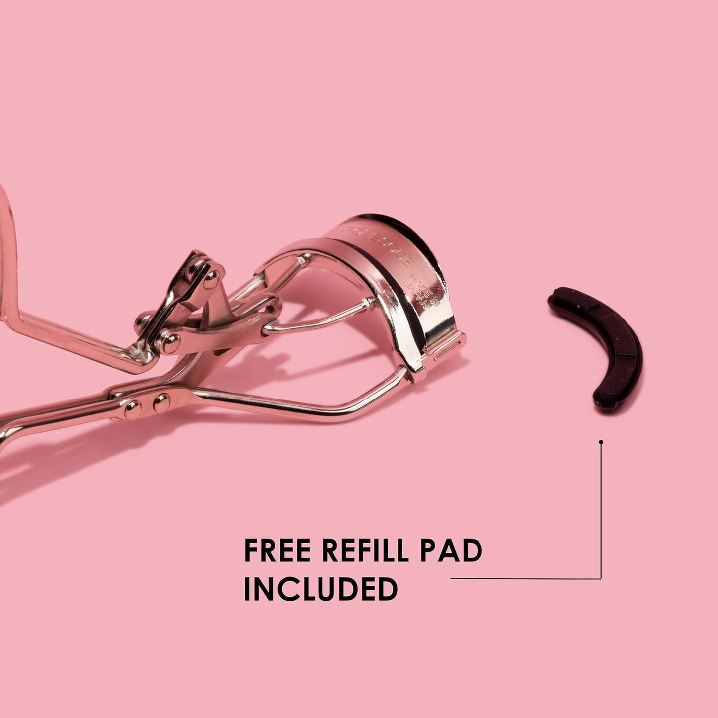 JAPONESQUE Eyelash Curler - Instant Power Curler for Longer Lashes | Silicone Pad, Nickel Finish