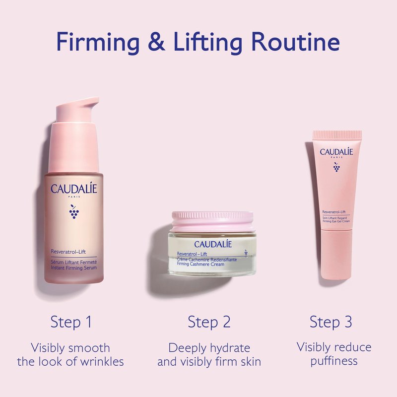 Caudalie Resveratrol-Lift Skin Care Gift Set Lift, and Firm Essentials with Full-Size Serum + 2 Free Travel Products ($126 Value)
