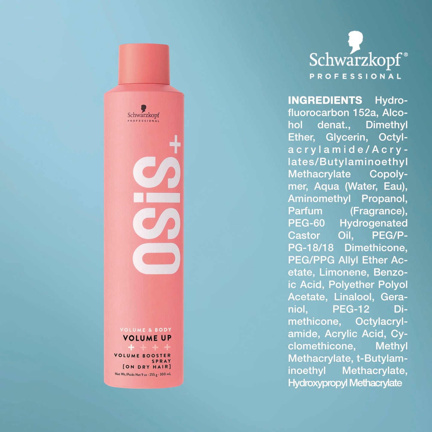 OSiS+ Volume Up Volumizing Texturizing Booster Spray, 8.9 oz – Lightweight Flexible Textured Volume with Natural Movement – Heat Protection and Vegan Formula