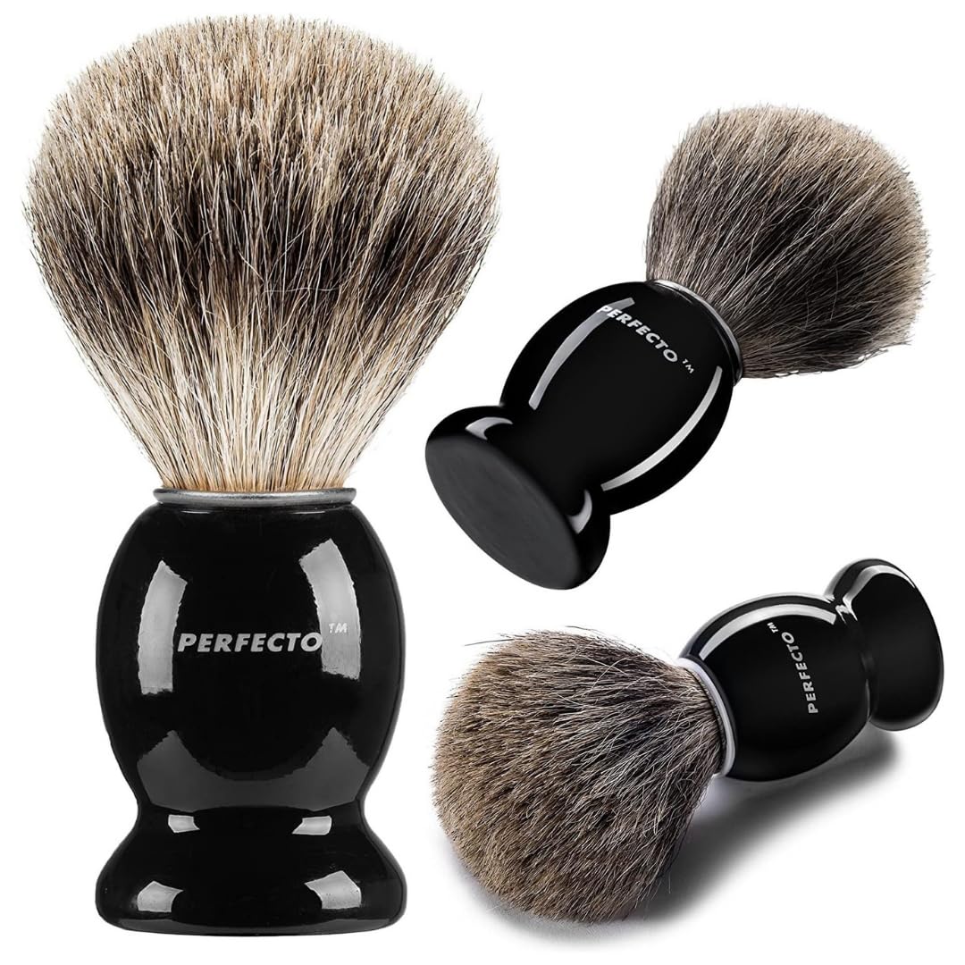 Shaving Brush for Men - Perfecto Synthetic Bristles for Ultimate Wet Shave | Barbershop Quality Accessory