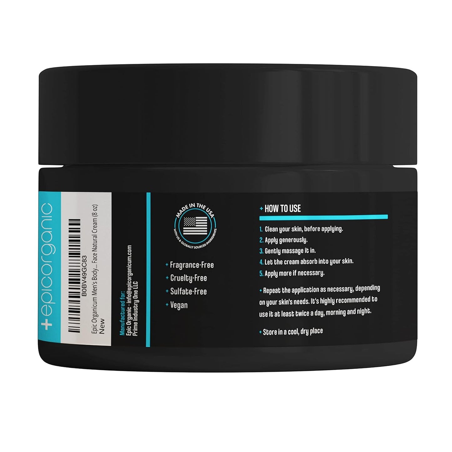 Men's Face Cream - Anti-Aging Hydrating Moisturizer with Hyaluronic Acid, Collagen & Vitamin E | 8oz