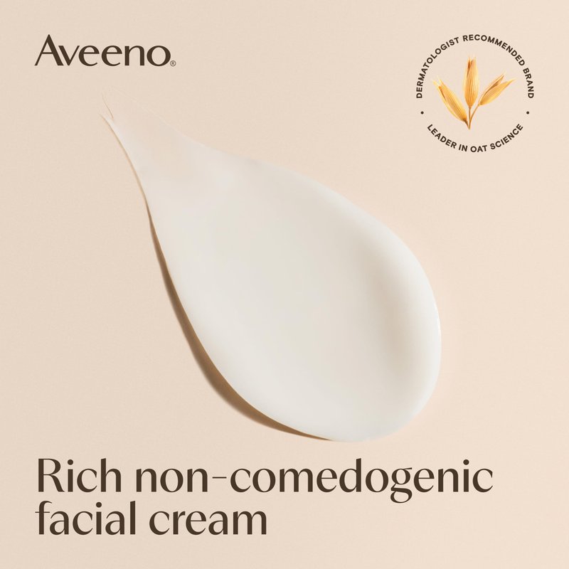Aveeno Calm + Restore Facial Moisturizer Face Cream for Redness Relief, Non-Comedogenic, Ceramide & Vitamin B5, Hydrating for Dry, Sensitive Skin, Hypoallergenic, Fragrance-Free, 1.7 oz