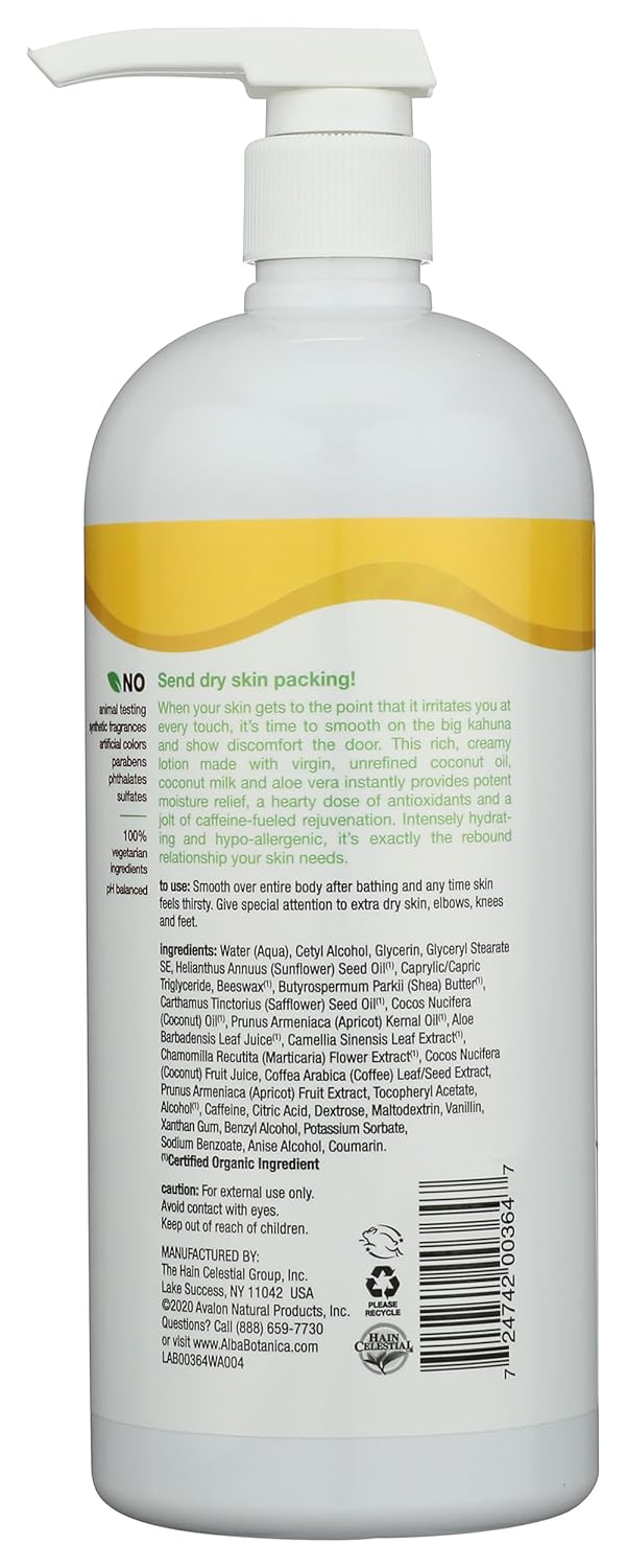 Alba Botanica Coconut Rescue Body Lotion - Very Emollient, 32 oz.