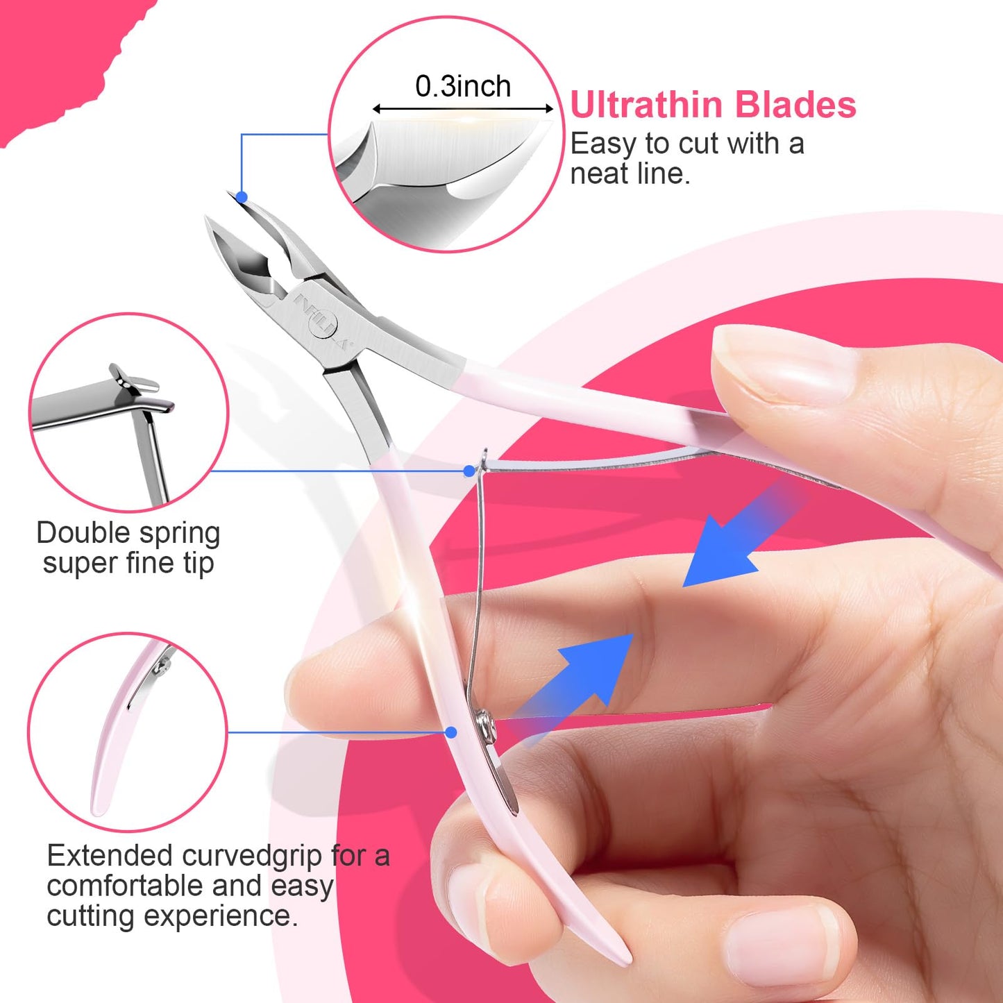 NXJ INFILILA Nail Clips to Remove Gel Polish, Gel Polish Remover Kit with 10Pcs Plastic Resuable Finger and Toe Nail Clips, Cuticle Timmer, 400Pcs Wipes, Files, Brush for Salon Supplies
