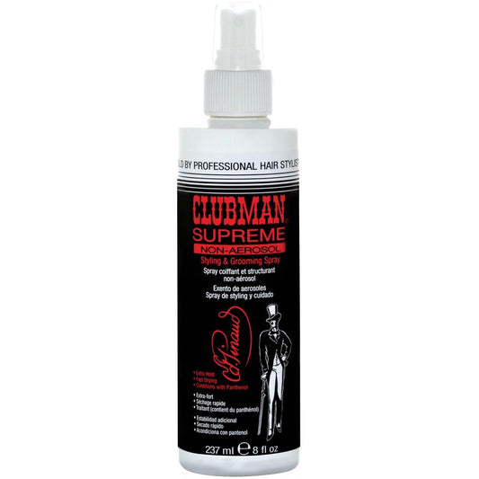 Clubman Supreme Non Aerosol Hairspray – Extra Hold Styling & Grooming Hair Spray for Men with Panthenol, 8 fl oz