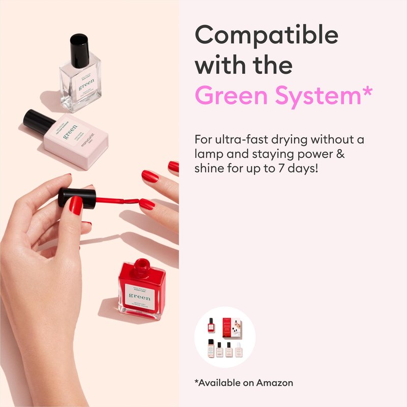 Manucurist Green Quick Dry Nail Polish Hortencia - Sheer Pale Light Pink Nail Polish - 9-Free, Plant-Based and Vegan - Non Toxic - Natural Classic - Nails Care - Manicure - Made in France - 0.5 fl oz