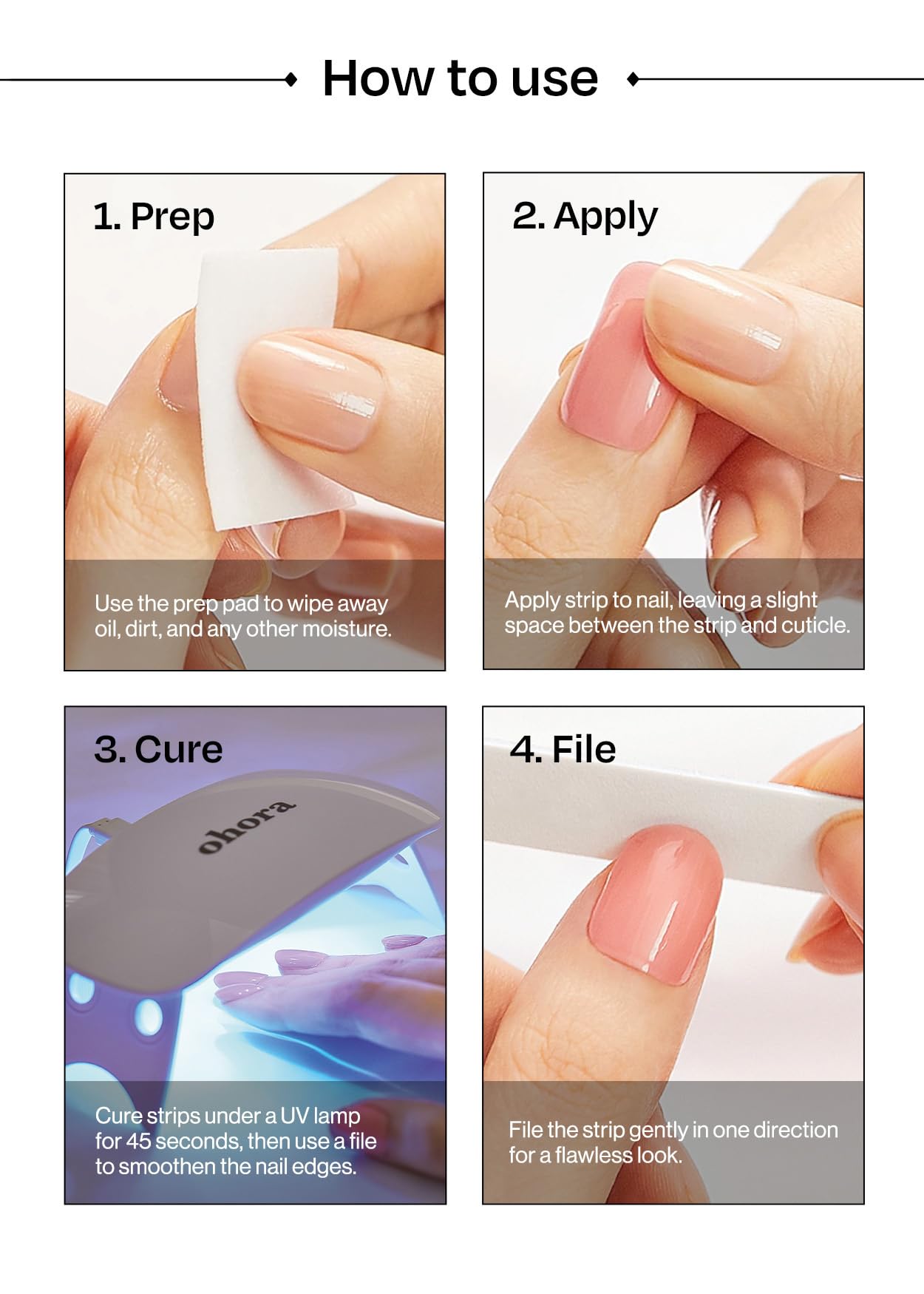 ohora Semi Cured Gel Nail Strips ([2025 Christmas Set] N Santa Cane & N Christmas Magic) - Works with Any Lamps, Salon-Quality, Long Lasting, Easy to Apply & Remove