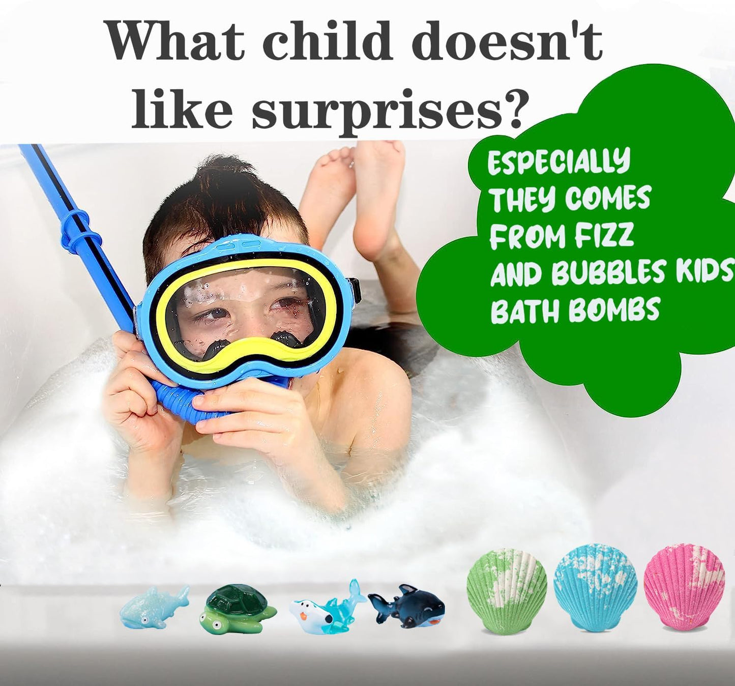 Bath Bombs for Kids - Surprise Marine Animals Inside | 20 Handmade Bubble Bath Fizzes for Birthday, Christmas & Party Favors
