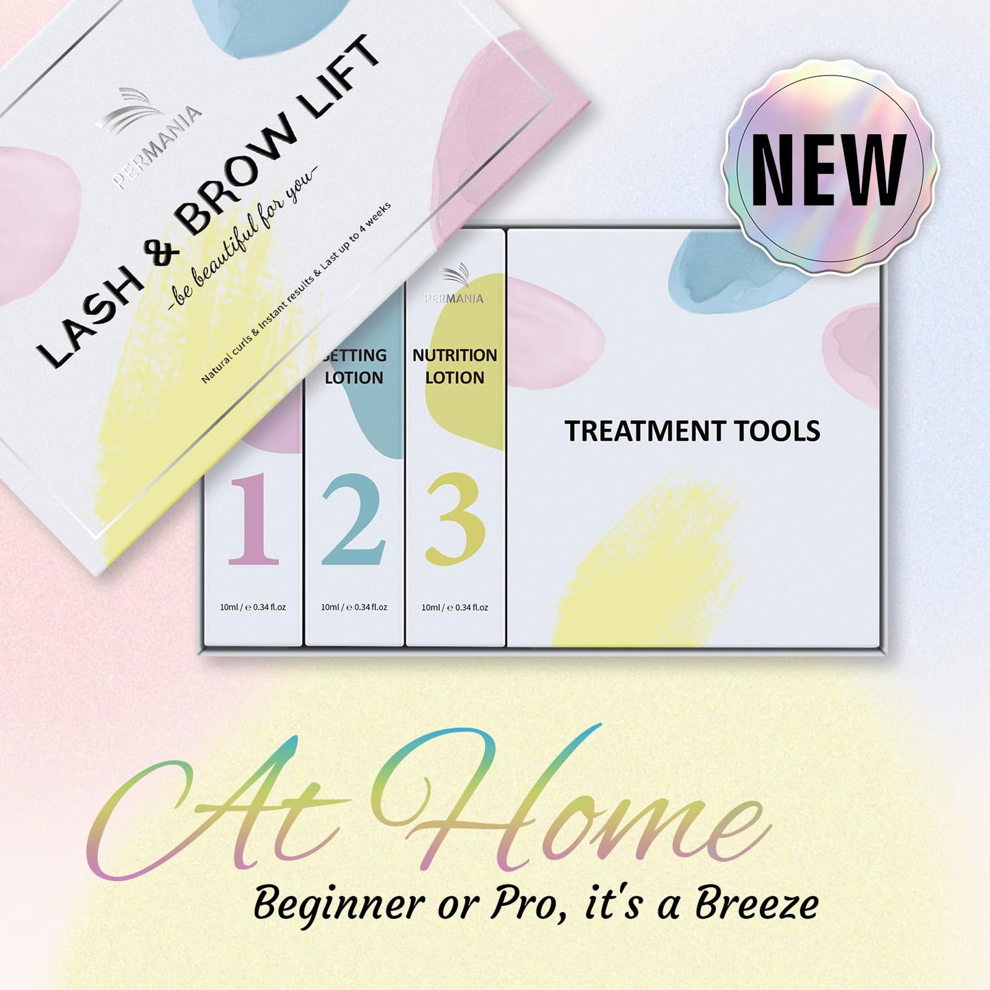 PERMANIA Eyelash Lift Kit, Brow Lamination Kit for Tube Design Easy to Apply for Natural Results Instant Lifting & Curling at Home or Professional Use