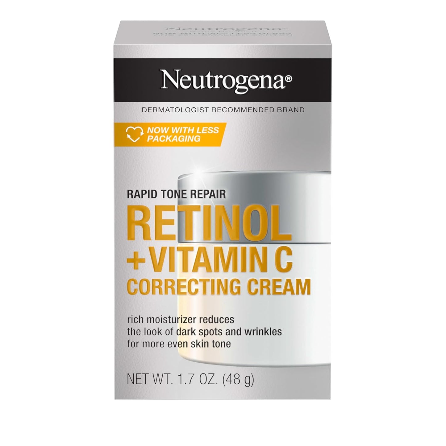 Neutrogena Rapid Tone Repair Cream - Retinol & Vitamin C Face Moisturizer for Dark Spots | 1.7 oz