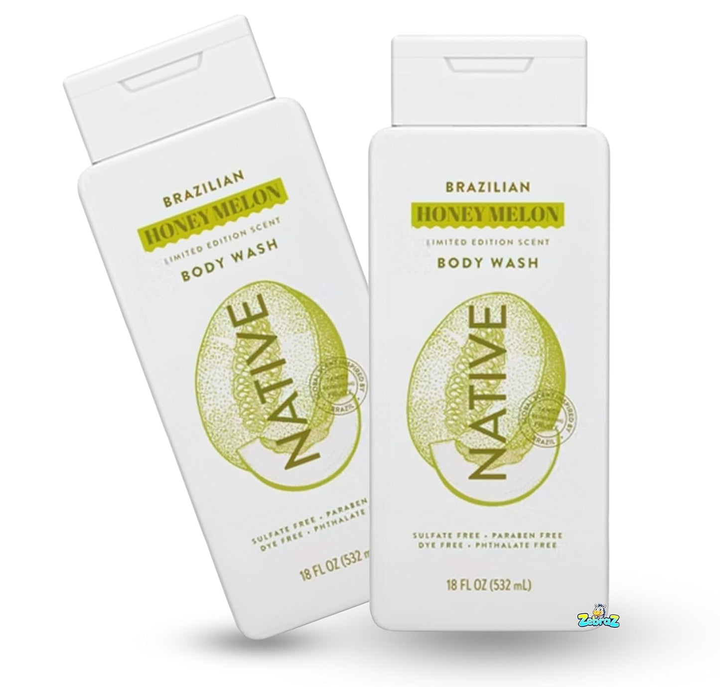 Native Passport Limited Edition Body Wash - Brazilian Honey Melon - Sulfate-Free, 18 fl oz | Pack of 2