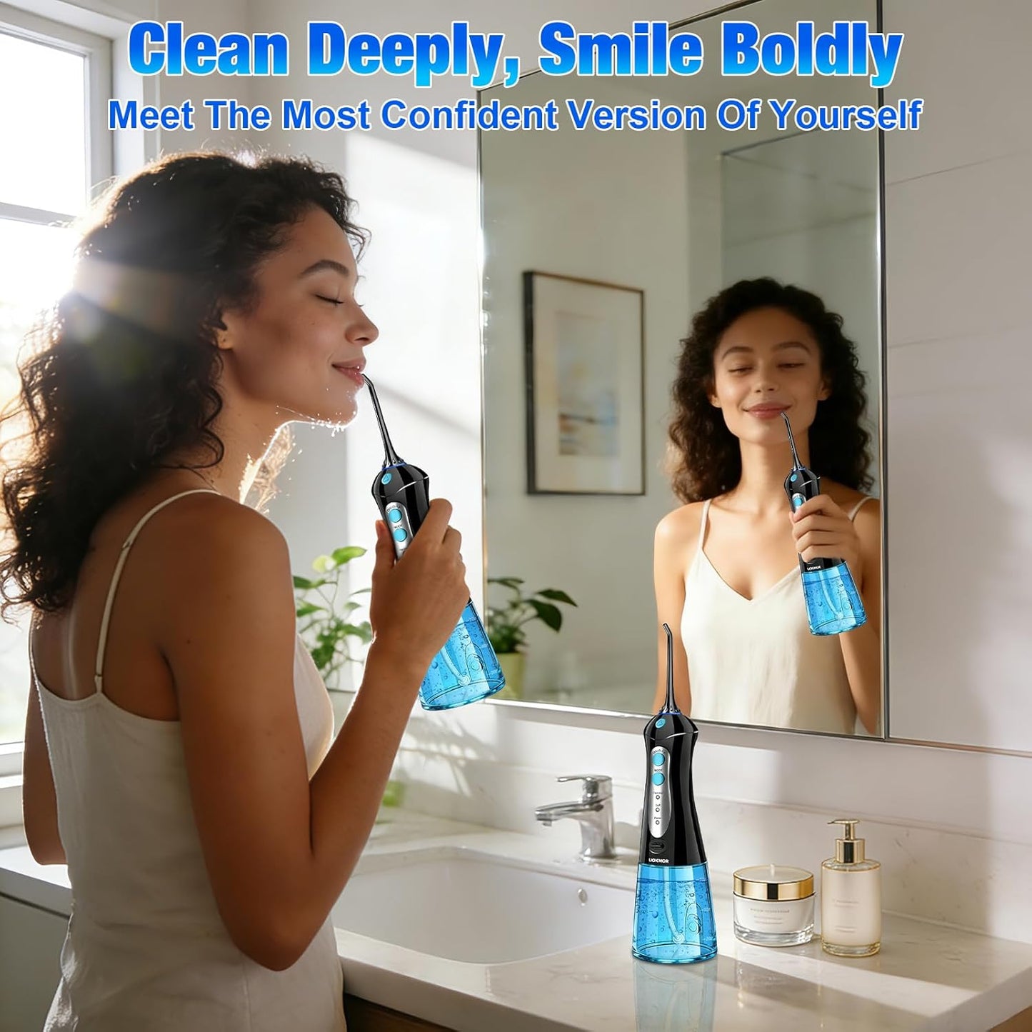 Dental Flosser Water Pick - Portable Cordless Oral Irrigator with 3 Modes | IPX7 Waterproof, Rechargeable for Adults and Braces