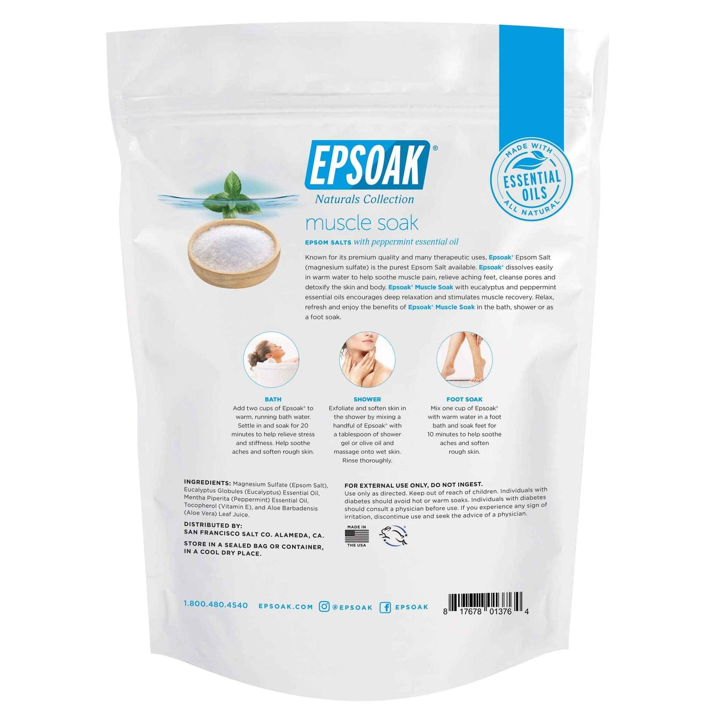 Epsoak Scented Epsom Salt Bundle - Sleep Formula 2 lbs. & Muscle Soak 2 lbs.