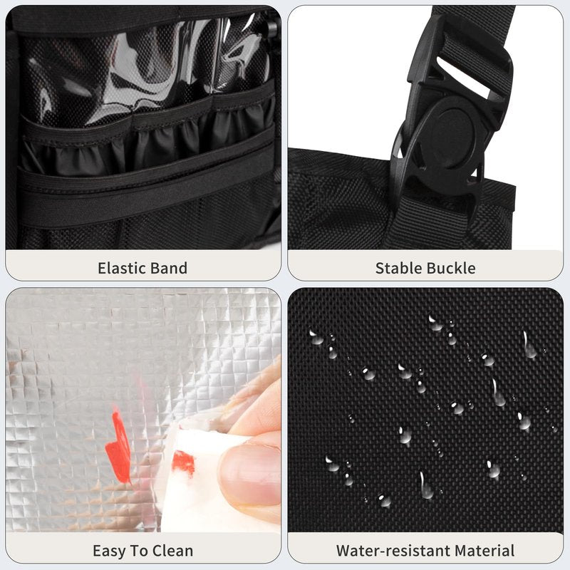 Hairdresser Bag, Professional Makeup Bag for Hairstylist, Large Capacity Hairdressing Bag with Shoulder Strap and Waist Belt, Travel Hairdressing Tools Storage Organizer with Heat Insulation Material