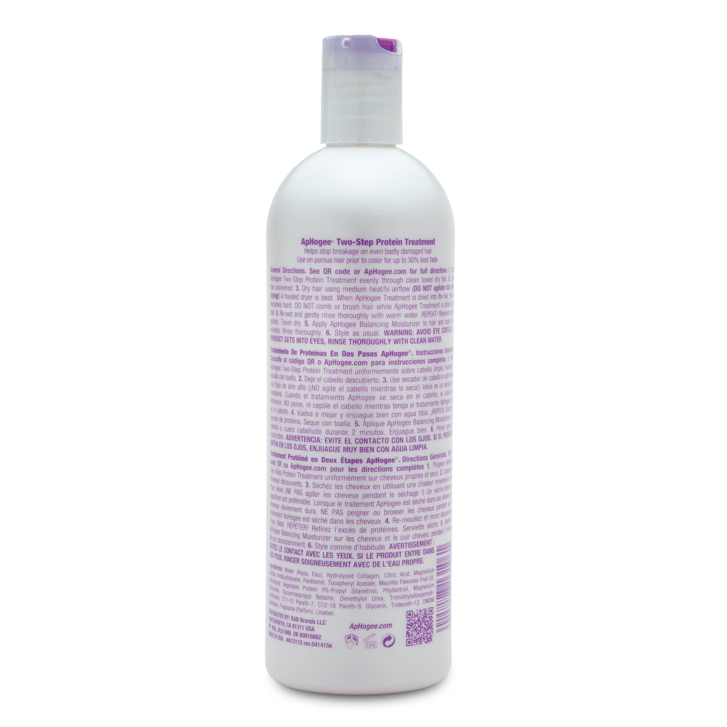 Aphogee Hair Care Double Bundle – Two-Step Protein Treatment (16 fl oz) & Balancing Moisturizer (16 fl oz)