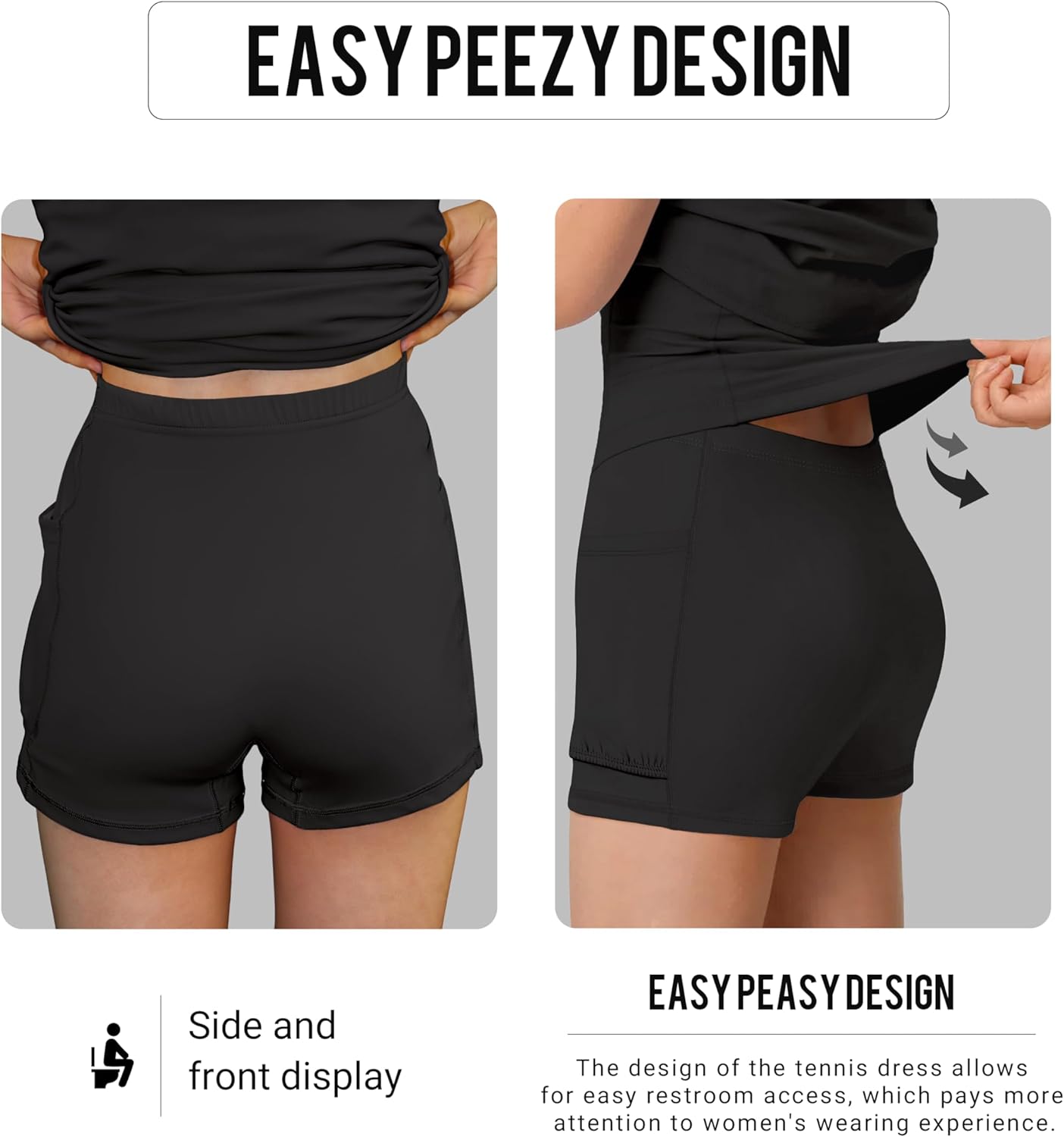 MIRITY Women's Tennis Dress | Activewear with Built-in Shorts, Pockets & Bra for Golf & Workouts