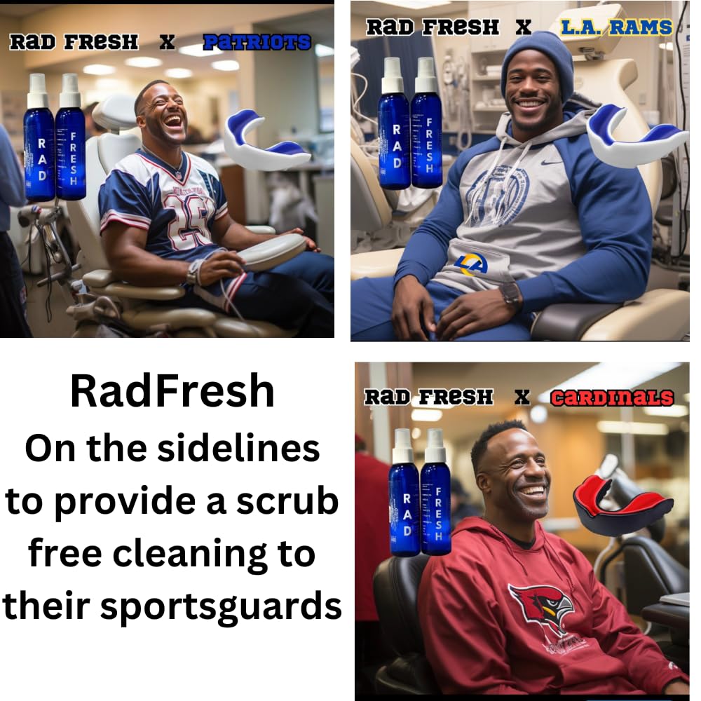 RAD FRESH - Natural Mouth Guard Cleaner with Food-Grade Hydrogen Peroxide, Easy-to-Use, No-Rinse-Formula Retainers Cleaner for All Oral Devices Like Aligners, Dentures & More, 1 Pack, 3.4 oz