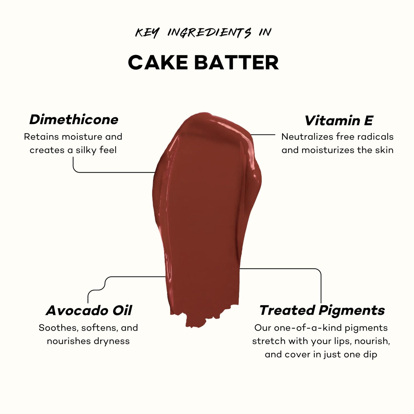 Pound Cake Cake Batter Liquid Lipstick – Long-Lasting, Semi-Matte Liquid Lipstick – Hydrating, High-Pigment Lip Stain with Avocado Oil – Shades for All Skin Tones – 0.13 oz, (Rum)