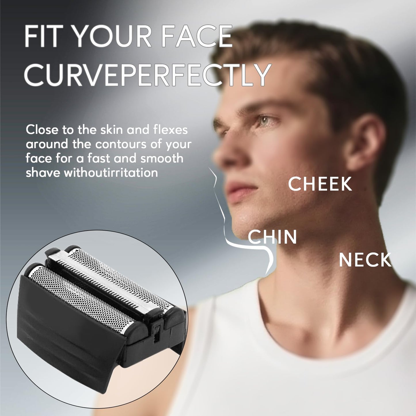 Replacement Shaver Foil Compatible with Remington Electric Shaver TITANIUM-X Flex & Pivot Foil and Cutter for F5800 & F7800, Replacement Heads Fit for Remington F4900, F5800 and F7800 (3 Pcs)