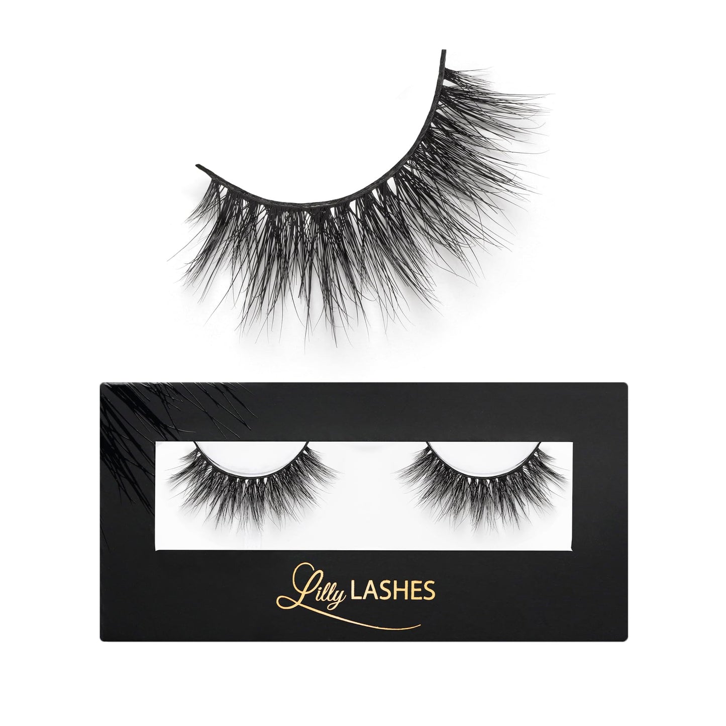 Lilly Lashes 3D Mykonos Faux Mink Strip Eyelashes, False Eyelashes Dramatic Look, Reusable False Lashes, Fake Lashes Pack, Lash Strips with Luxury Silk Like Fibers, No Lash Glue Included