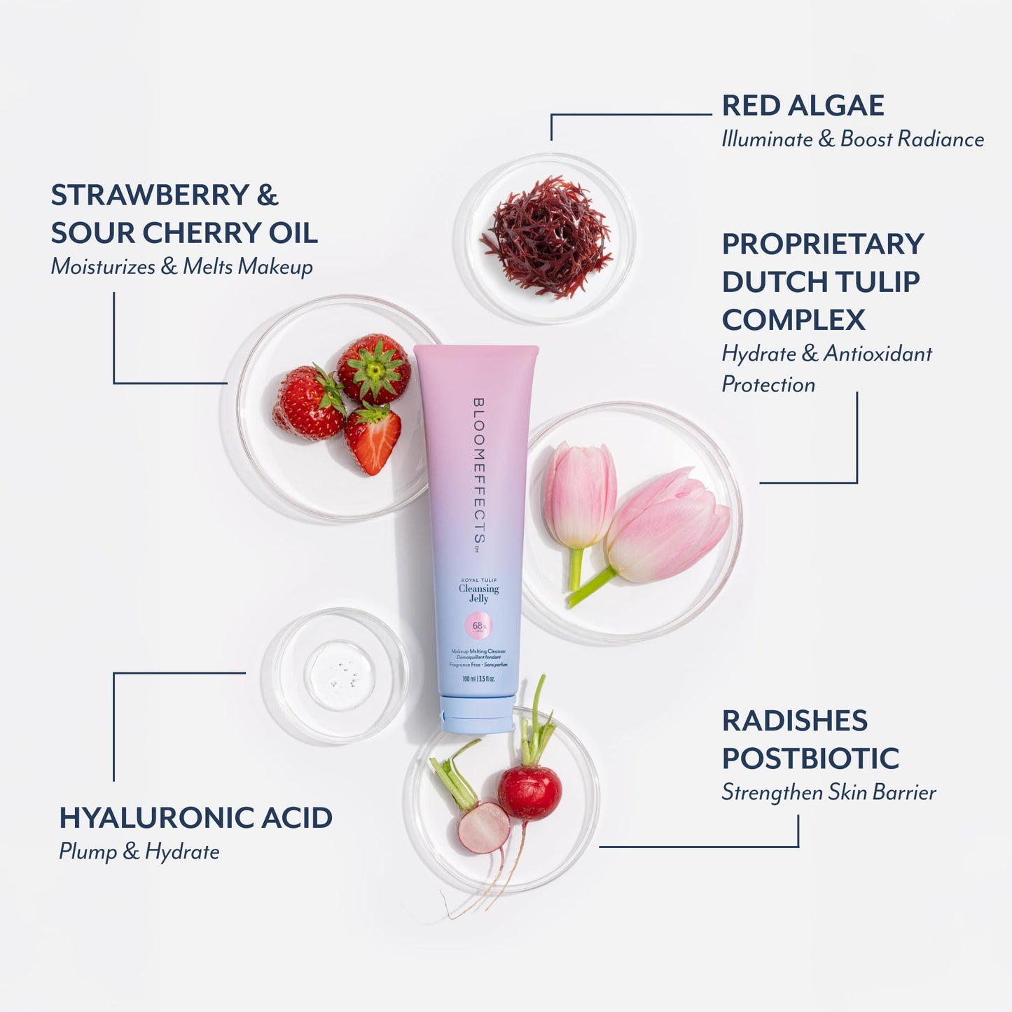Bloomeffects - Royal Tulip Cleansing Jelly | Cruelty-Free, Non-Toxic, Clean Beauty (Tube, 3 fl oz | 90 ml)