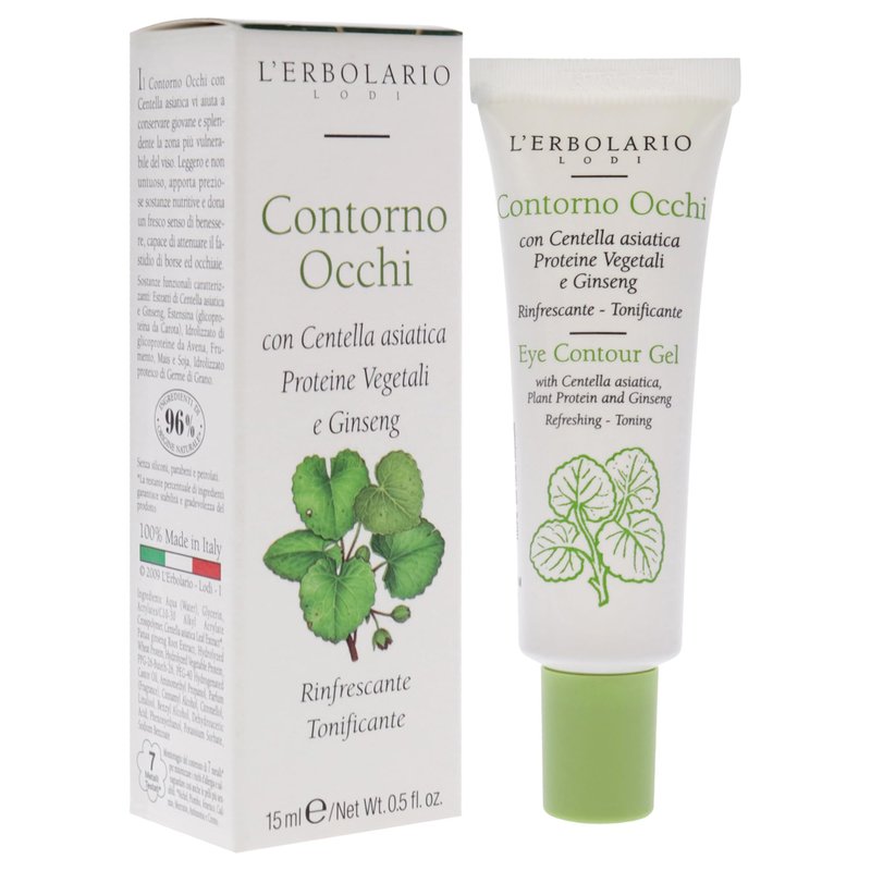 L'Erbolario Eye Contour Gel - Contains Plant Protein And Ginseng - Light, Non Greasy Cream - Helps Reduce Under-Eye Bags And Circles - Provides A Fresh Sense Of Well-Being - Paraben Free - 0.5 Oz