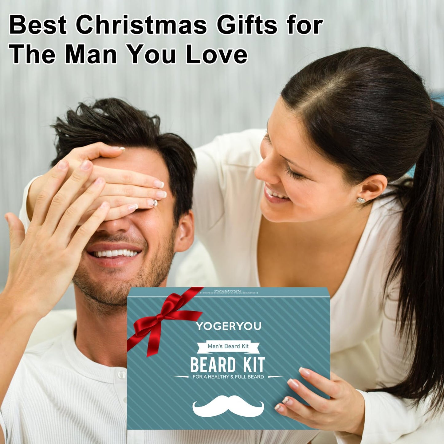 Beard Kit,10-1 Men Gift Set for Fathers Day Dad Gifts W/Straight Razor,Shaping Tool,2 PACK Beard Oil,Moisturize & Soften Mustache,Complete Self Care Beard Trimming Shaving Kit Gift for Husband Him