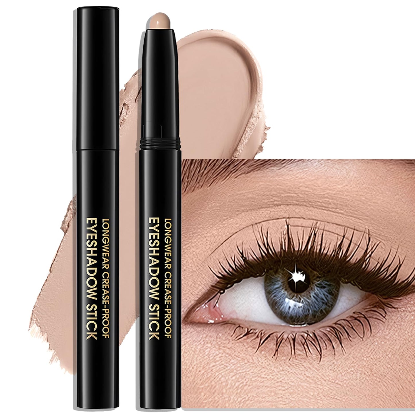 Wugbc Eyeshadow Stick Matte Eye Brightener Pencil Cream Nude Eye Shadow Base Crayon Long-Lasting Crease-Proof Naked Eyeshadow Blendable High Pigmented Single Eyeliner Makeup for Women, 3 DESERT